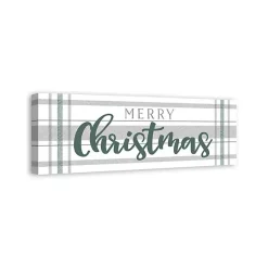 Christmas Art & Wall Decor>Kirklands Home Merry Christmas Plaid Canvas Wall Plaque