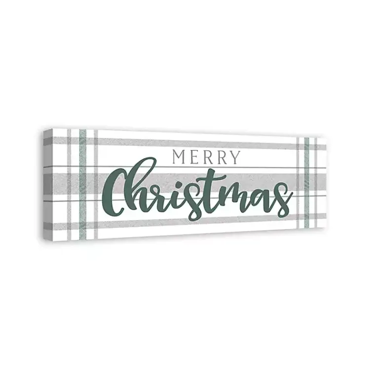Christmas Art & Wall Decor>Kirklands Home Merry Christmas Plaid Canvas Wall Plaque