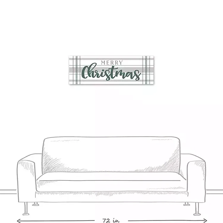 Christmas Art & Wall Decor>Kirklands Home Merry Christmas Plaid Canvas Wall Plaque
