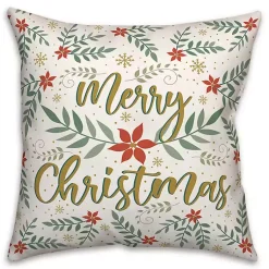 Christmas Pillows>Kirklands Home Merry Christmas Poinsettia Pillow