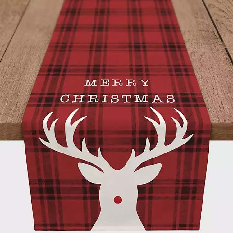 Christmas Dining & Entertaining>Kirklands Home Merry Christmas Rudolf Table Runner