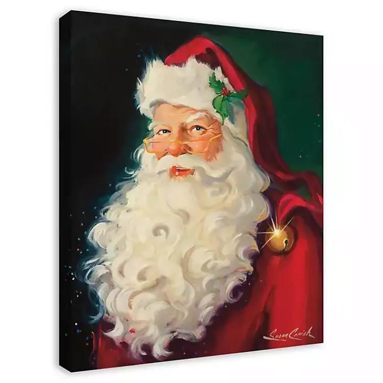 Christmas Art & Wall Decor>Kirklands Home Merry Christmas Santa Portrait Canvas Art Print