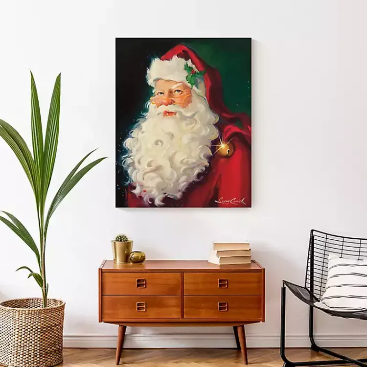 Christmas Art & Wall Decor>Kirklands Home Merry Christmas Santa Portrait Canvas Art Print