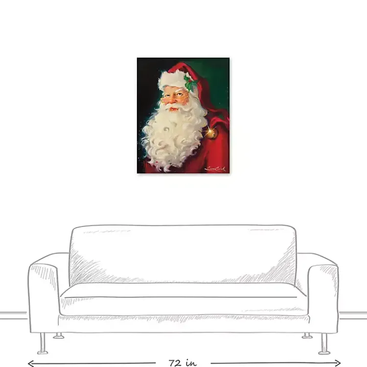 Christmas Art & Wall Decor>Kirklands Home Merry Christmas Santa Portrait Canvas Art Print