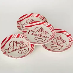 Christmas Dining & Entertaining>Kirklands Home Merry Christmas Script Snack Plates, Set of 2