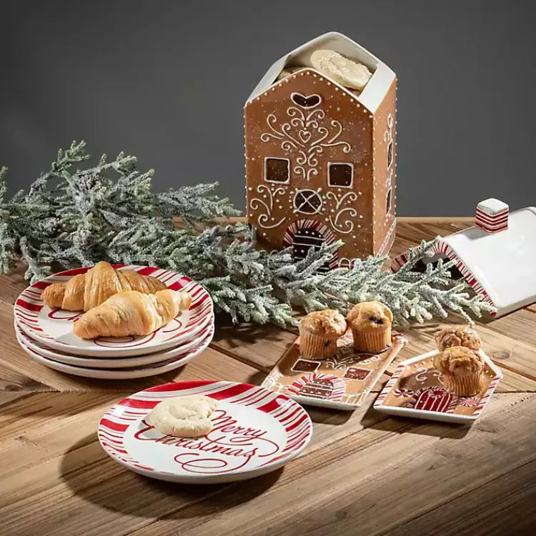 Christmas Dining & Entertaining>Kirklands Home Merry Christmas Script Snack Plates, Set of 2