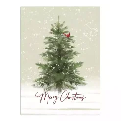 Christmas Art & Wall Decor>Kirklands Home Merry Christmas Snowy Tree Canvas Art Print Green