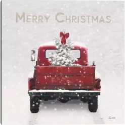 Christmas Art & Wall Decor>Kirklands Home Merry Christmas Snowy Truck Canvas Art Print