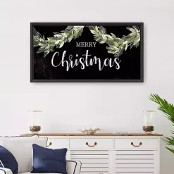 Christmas Art & Wall Decor>Kirklands Home Merry Christmas Swag Framed Canvas Art Print