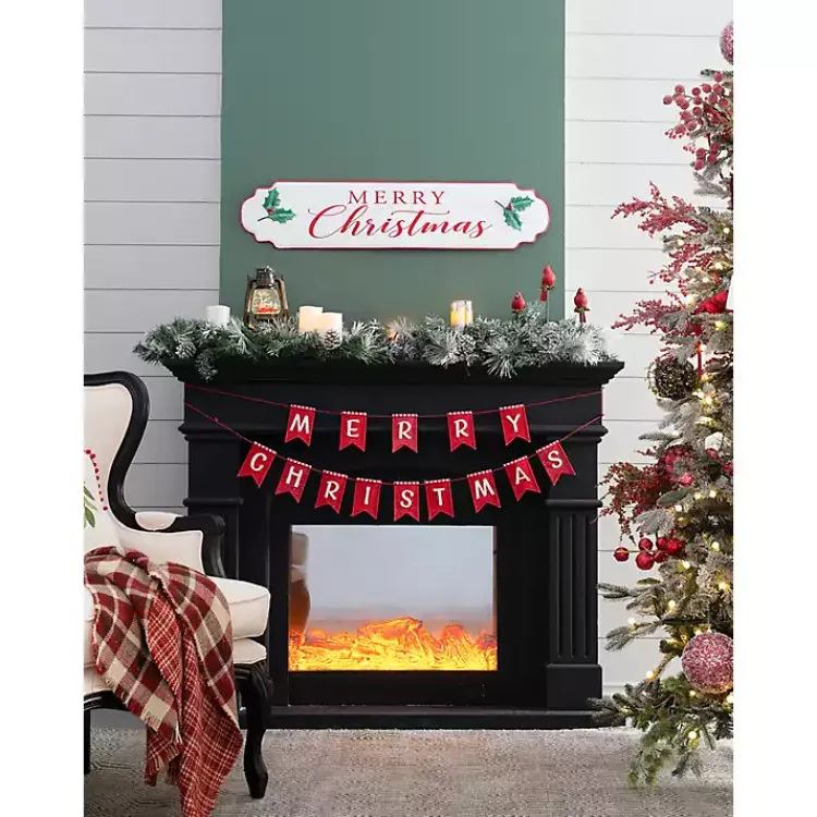Christmas Art & Wall Decor>Kirklands Home Merry Christmas 2-Tier Banner Red