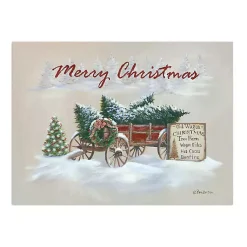 Christmas Art & Wall Decor>Kirklands Home Merry Christmas Wagon Canvas Art Print
