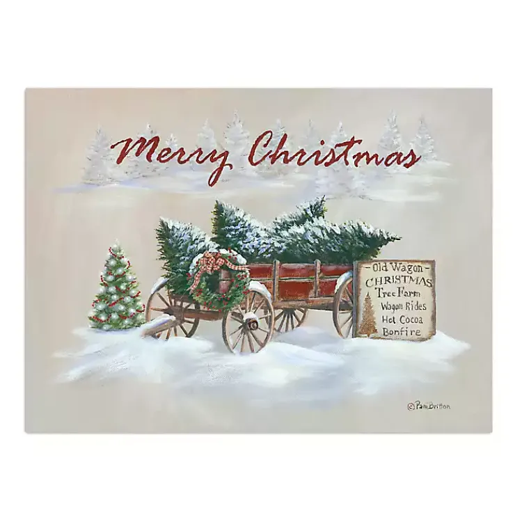 Christmas Art & Wall Decor>Kirklands Home Merry Christmas Wagon Canvas Art Print