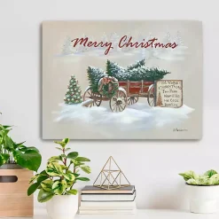 Christmas Art & Wall Decor>Kirklands Home Merry Christmas Wagon Canvas Art Print