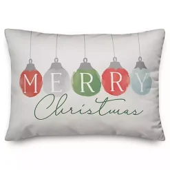 Christmas Pillows>Kirklands Home Merry Christmas Watercolor Ornaments Pillow