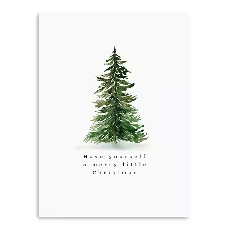 Christmas Art & Wall Decor>Kirklands Home Merry Christmas Watercolor Tree Canvas Print