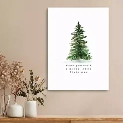 Christmas Art & Wall Decor>Kirklands Home Merry Christmas Watercolor Tree Canvas Print
