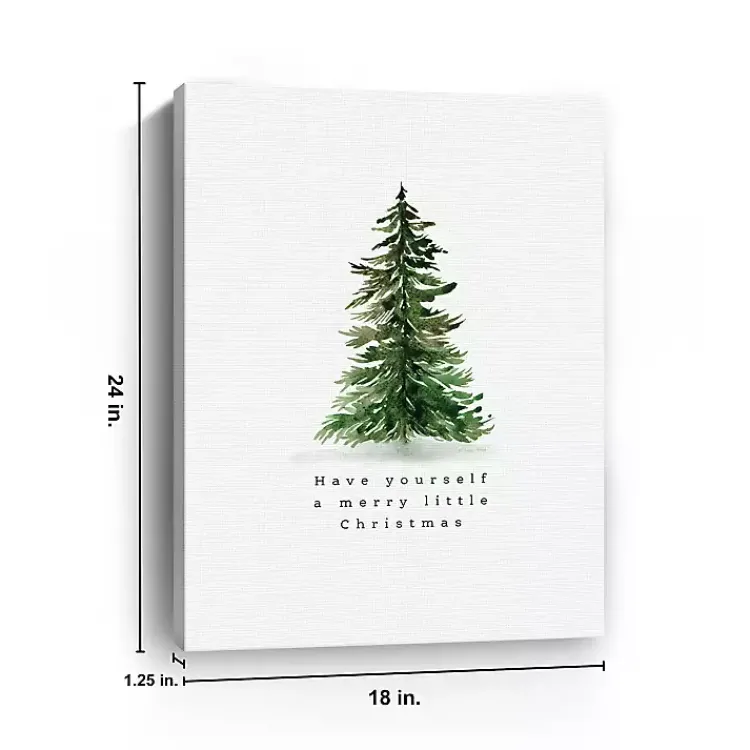 Christmas Art & Wall Decor>Kirklands Home Merry Christmas Watercolor Tree Canvas Print