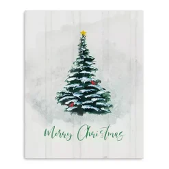 Christmas Art & Wall Decor>Kirklands Home Merry Christmas Winter Pine Canvas Print