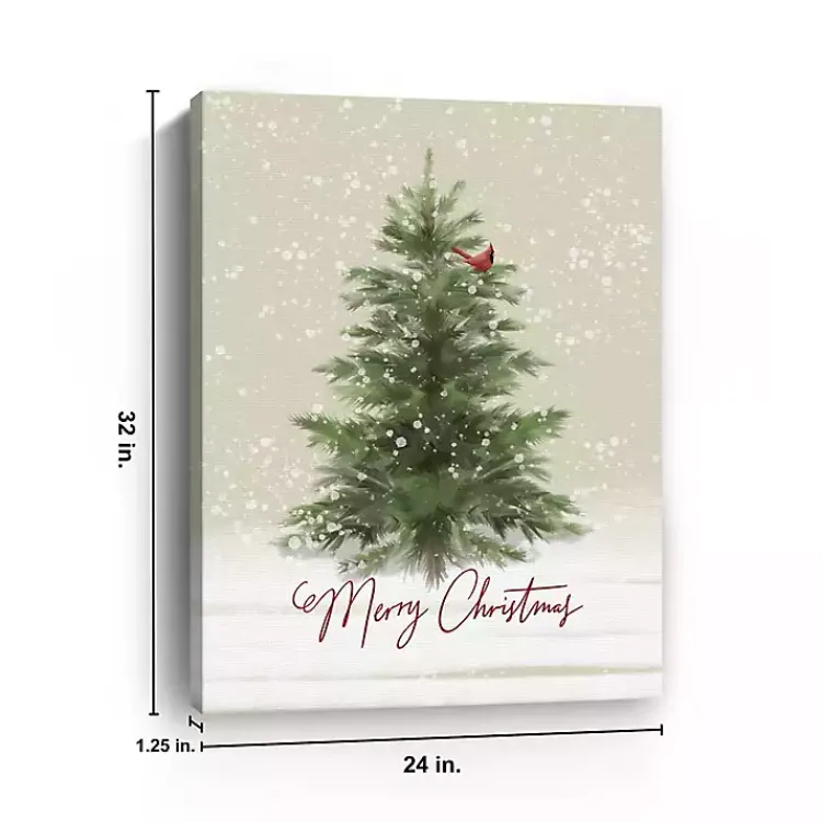Christmas Art & Wall Decor>Kirklands Home Merry Christmas Woodland Canvas Print, 24x32 in.
