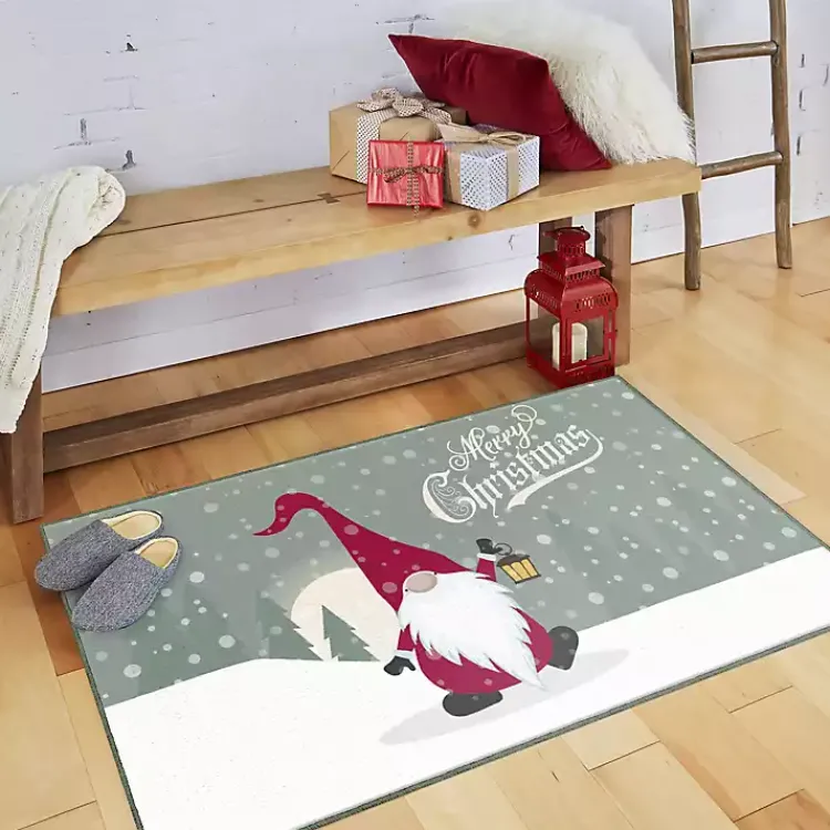 Christmas Decorations>Kirklands Home Merry Gnome Christmas Accent Rug, 2x3 Multi