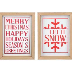 Christmas Art & Wall Decor>Kirklands Home Merry Let It Snow 2-pc. Christmas Wall Plaque Set