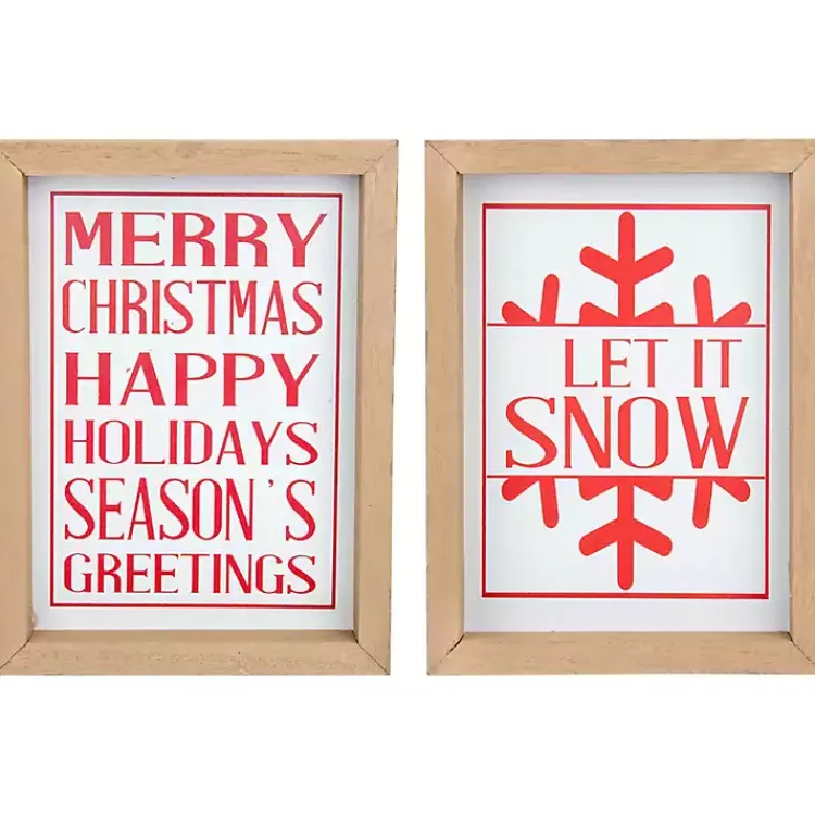 Christmas Art & Wall Decor>Kirklands Home Merry Let It Snow 2-pc. Christmas Wall Plaque Set