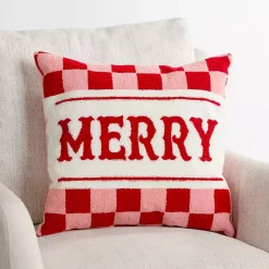 Pillows>Kirklands Home Merry Pink Checkered Pillow