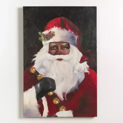 Christmas Art & Wall Decor>Kirklands Home Merry Santa with Bells Canvas Art Print