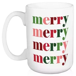 Christmas Dining & Entertaining>Kirklands Home Merry Stripes Mugs, Set of 2 Multi