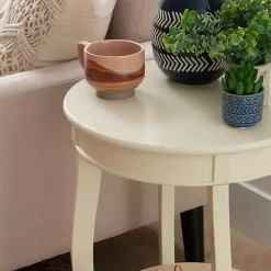 Kirklands Home Merryweather Off White Accent Table Ivory Sale