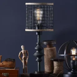 Kirklands Home Metal and Burlap Edison Lamp Brown Sale