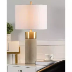 Kirklands Home Metal and Concrete Cylindrical Table Lamp Best