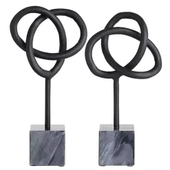 Statues & Figurines>Kirklands Home Metal and Marble Abstract Sculptures, Set of 2
