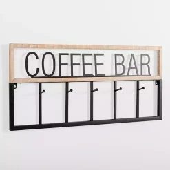 Kirklands Home Metal and Wood Coffee Bar Wall Hooks Discount