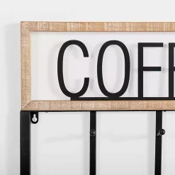 Kirklands Home Metal and Wood Coffee Bar Wall Hooks Discount