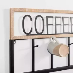 Kirklands Home Metal and Wood Coffee Bar Wall Hooks Discount