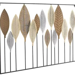Kirklands Home Metal and Wood Leaf Stems Wall Plaque Multi Best