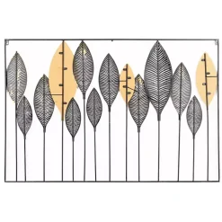 Kirklands Home Metal and Wood Leaf Stems Wall Plaque Multi Best