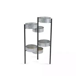 Kirklands Home Metal and Wood 6-Pot Folding Plant Stand