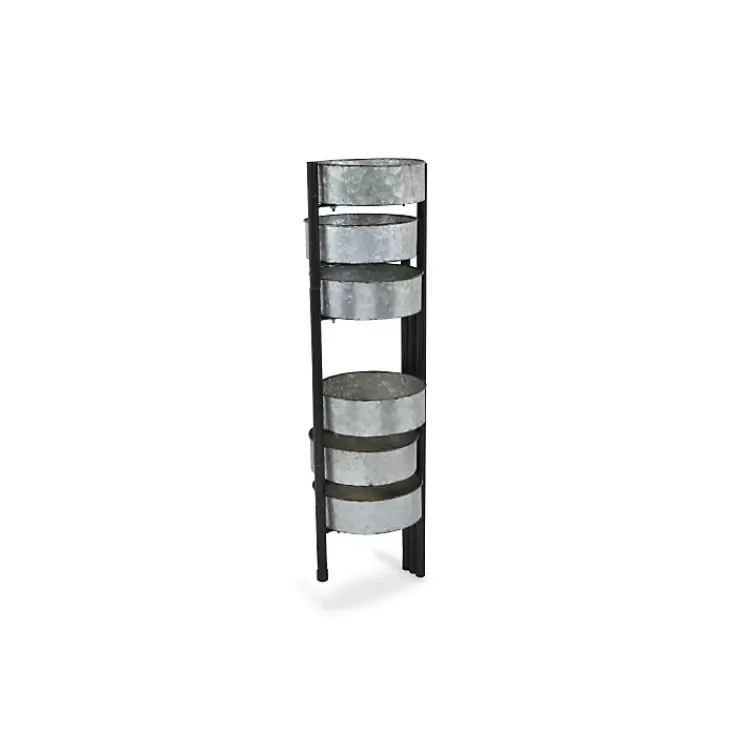 Kirklands Home Metal and Wood 6-Pot Folding Plant Stand