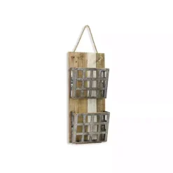Kirklands Home Metal and Wood 2-Tier Mail Holder Wall Plaque Online