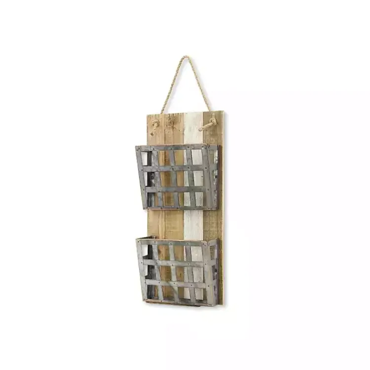 Kirklands Home Metal and Wood 2-Tier Mail Holder Wall Plaque Online