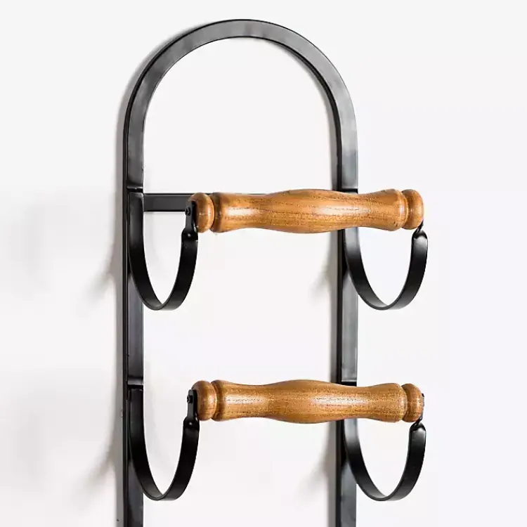 Kirklands Home Metal and Wood Tiered Multi-Use Wall Rack Clearance