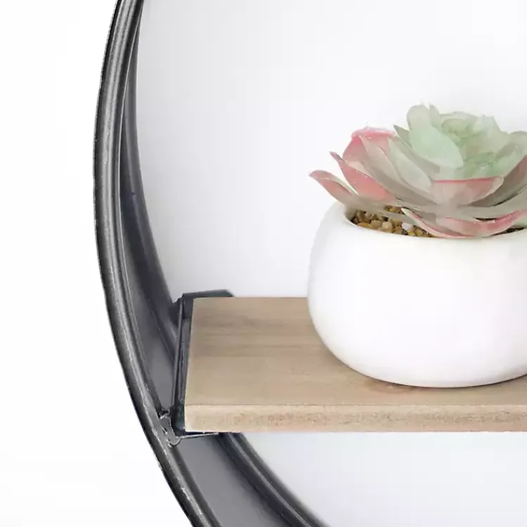 Kirklands Home Metal Circle Wall Shelf with Leather Strap Outlet