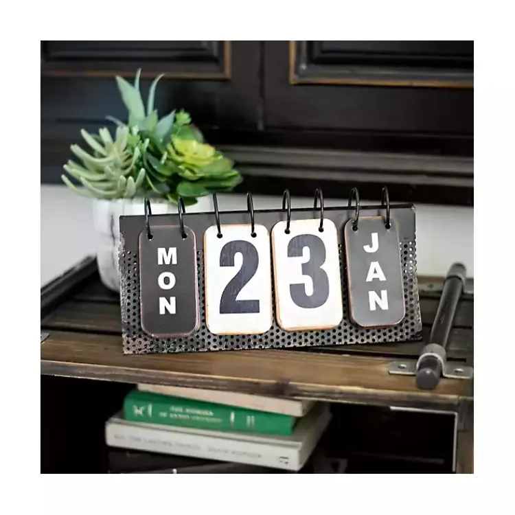 Decorative Accents>Kirklands Home Metal Flip Calendar