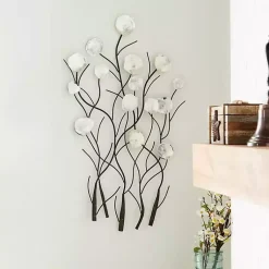 Kirklands Home Metal Peony Shell Wall Plaque