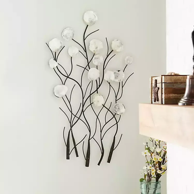 Kirklands Home Metal Peony Shell Wall Plaque