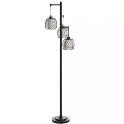 Kirklands Home Metal Tiered Woven Cage Robert Floor Lamp Black Best