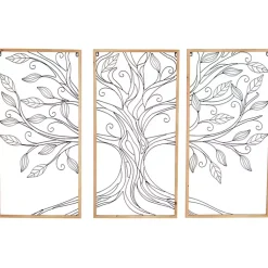 Kirklands Home Metal Wire Tree Panel Wall Plaques, Set of 3 New