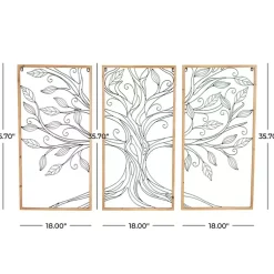 Kirklands Home Metal Wire Tree Panel Wall Plaques, Set of 3 New
